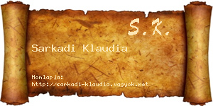 Sarkadi Klaudia névjegykártya