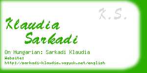 klaudia sarkadi business card